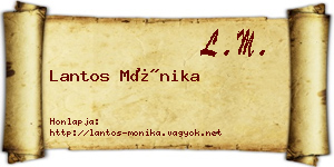 Lantos Mónika névjegykártya